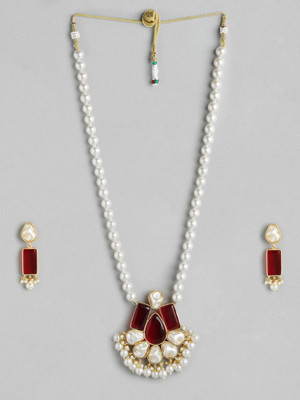 ANOUK Brass Gold-plated Maroon Jewellery Set(Pack of 3)