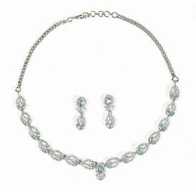Tarak Traders Brass Rhodium Silver Jewellery Set(Pack of 1)