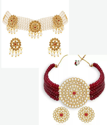 ASMITTA Jewellery Alloy Gold-plated Brown Jewellery Set(Pack of 1)