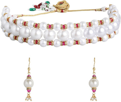 ANOUK Brass Gold-plated Gold, Pink, White Jewellery Set(Pack of 3)