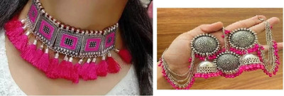 house of common Alloy Pink Jewellery Set(Pack of 1)