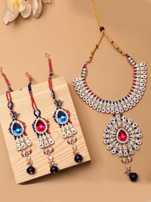 BHANA CREATIONS Brass Gold-plated Multicolor Jewellery Set(Pack of 4)