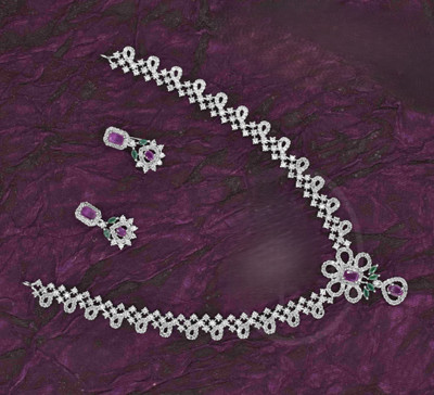 gvg Alloy Rhodium Multicolor Jewellery Set(Pack of 2)