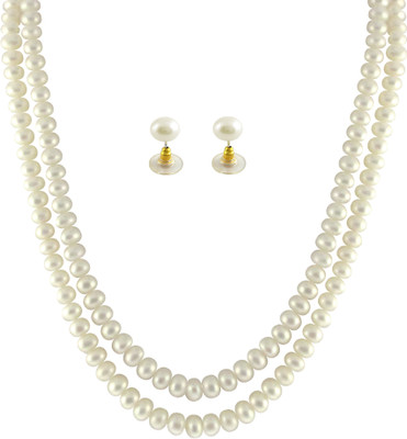 ANWARULHAQ Mother of Pearl Gold-plated White Jewellery Set(Pack of 1)