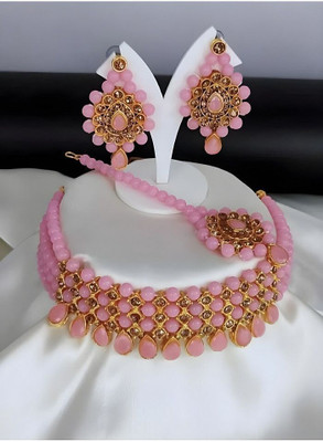 JMBW INTERNATIONAL Alloy Pink Jewellery Set(Pack of 3)
