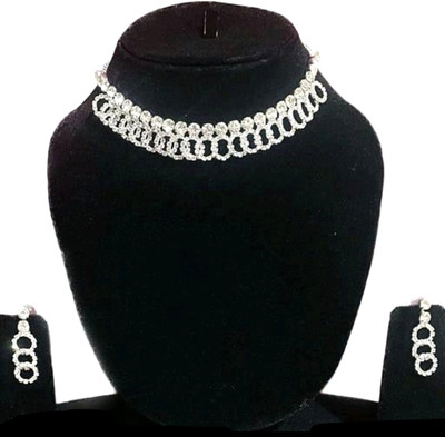 ND COLLECTION Alloy Silver Jewellery Set(Pack of 1)