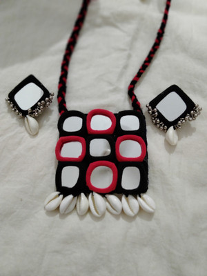 Hastakshar Rubber Ruby Red, Black Jewellery Set(Pack of 3)