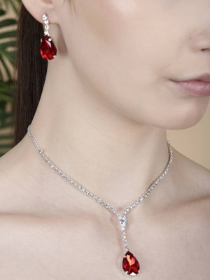 SKG Fashion Store Alloy Red Jewellery Set(Pack of 1)