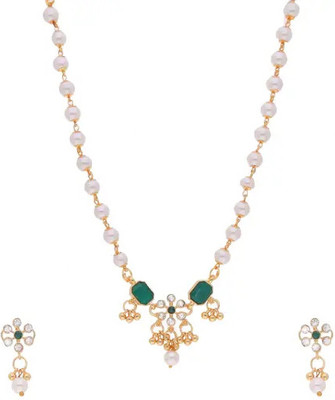 BRILLIANT BEADS JEWEL Alloy Gold-plated Green Jewellery Set(Pack of 1)
