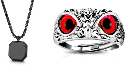 ruby collection Alloy Black, Red, Silver Jewellery Set(Pack of 2)