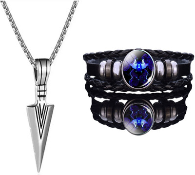 Elanora Jewels Alloy Sterling Silver Silver, Black Jewellery Set(Pack of 2)