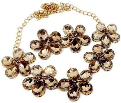 Nivaan Alloy Gold-plated Brown Jewellery Set(Pack of 1)