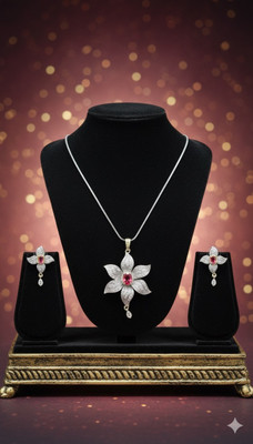 Dazzle Jewel Alloy Red Jewellery Set(Pack of 1)