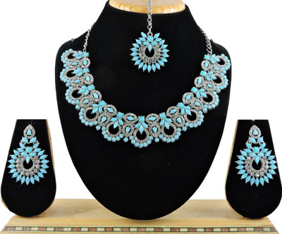VATSALYA creation Alloy Gold-plated Turquoise Jewellery Set(Pack of 3)