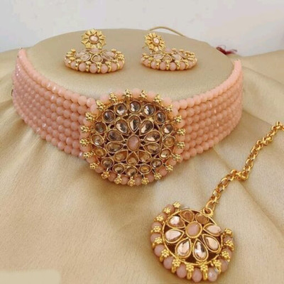 ABHRIK IMITATION Crystal Gold-plated Rose Gold, Gold Jewellery Set(Pack of 1)