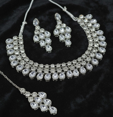 Kavya Creation Alloy Rhodium White Jewellery Set(Pack of 1)