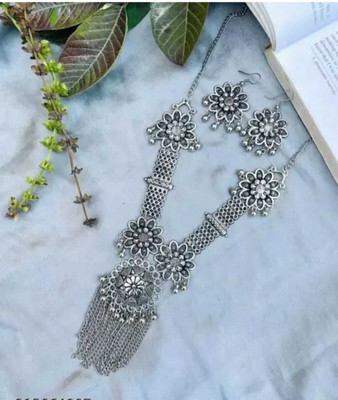 Oxidised Hub Alloy Silver Jewellery Set(Pack of 3)