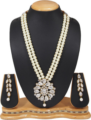 Padmavati Bangles Alloy Gold-plated White Jewellery Set(Pack of 1)