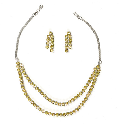 Tarak Traders Brass Rhodium Yellow Jewellery Set(Pack of 1)