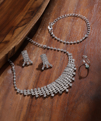 SOHI Alloy Silver Jewellery Set(Pack of 4)