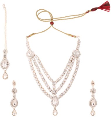 Jewels Capital Brass Gold-plated White Jewellery Set(Pack of 4)