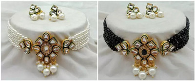 CATALYST Mother of Pearl Gold-plated White, Black Jewellery Set(Pack of 1)