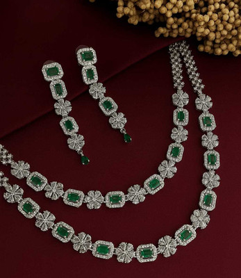 Elvyra Jewels Brass Green Jewellery Set(Pack of 1)