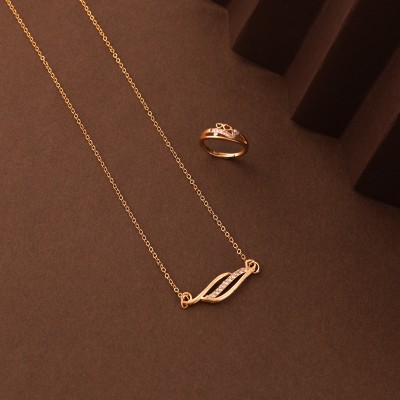 Alasca Brass Gold-plated White, Rose Gold Jewellery Set(Pack of 2)