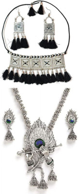 MACRAINE Alloy Brass Black Jewellery Set(Pack of 2)