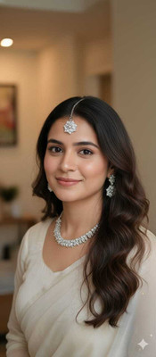 icg rajesh Alloy Platinum White Jewellery Set(Pack of 1)