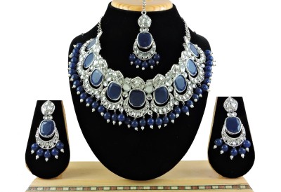 VATSALYA creation Alloy Gold-plated Blue Jewellery Set(Pack of 1)