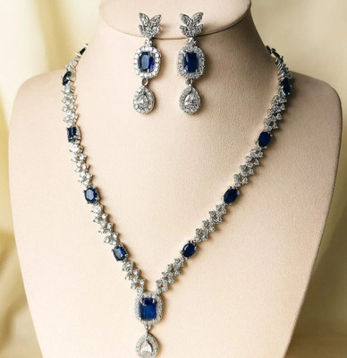 Amoha Lifestyle Alloy Silver Blue, Silver, White Jewellery Set(Pack of 1)