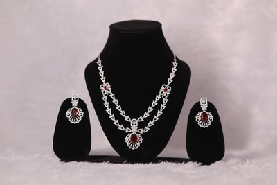 stylestree Alloy Rhodium Red, Silver Jewellery Set(Pack of 2)