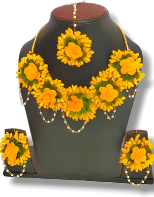 Sanskriti Creations Fabric Yellow Jewellery Set(Pack of 1)