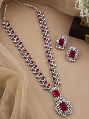 hetvicart Alloy Red Jewellery Set(Pack of 1)