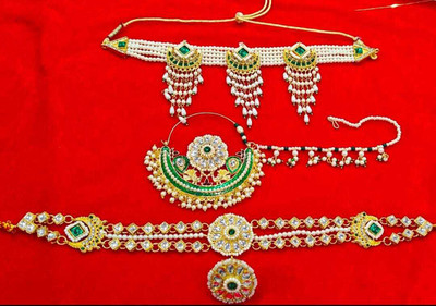 Mk Jewellery Alloy Green Jewellery Set(Pack of 1)