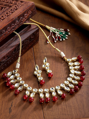 MD KARAT ART Alloy Red Jewellery Set(Pack of 3)