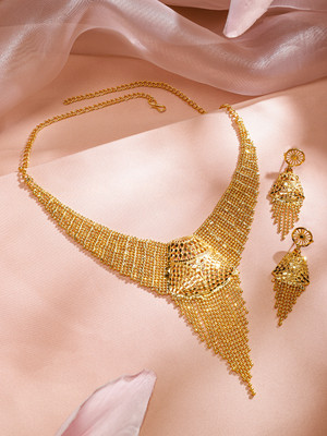 RUBANS Brass Gold-plated Gold Jewellery Set(Pack of 3)