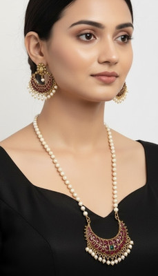 KARTHIKA JEWELS Brass Brass Multicolor Jewellery Set(Pack of 1)