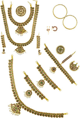 usha gold Copper Gold-plated Gold Jewellery Set(Pack of 10)
