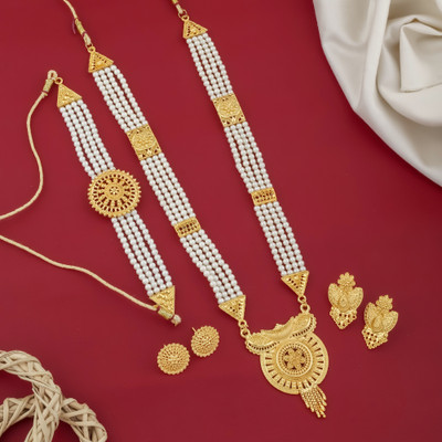 PARTICIAO Alloy Gold-plated Gold Jewellery Set(Pack of 2)