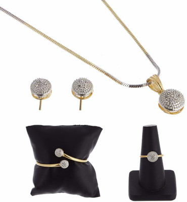 Krishna Creation Alloy Gold-plated Silver Jewellery Set(Pack of 1)