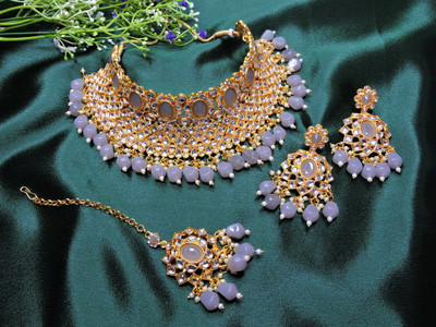 VATSALYA creation Alloy Gold-plated Grey Jewellery Set(Pack of 1)
