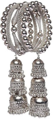 Anamya Collections Alloy Silver Jewellery Set(Pack of 1)