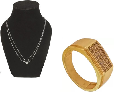 MAATRCHAAYA Brass, Alloy, Stainless Steel Sterling Silver, Gold-plated, Silver Silver, Gold Jewellery Set(Pack of 2)