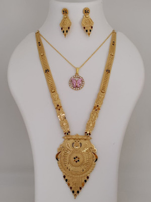 Shree Fashions World Brass Gold-plated Gold Jewellery Set(Pack of 1)