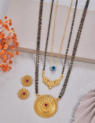 YEMBON Brass Gold-plated Gold Jewellery Set(Pack of 1)