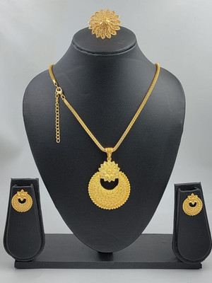 BJ FASHION Brass Gold-plated Gold Jewellery Set(Pack of 1)