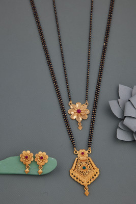 house of common Brass Gold-plated Gold Jewellery Set(Pack of 2)