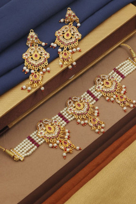 Bhagya Lakshmi Alloy Gold-plated Multicolor Jewellery Set(Pack of 1)